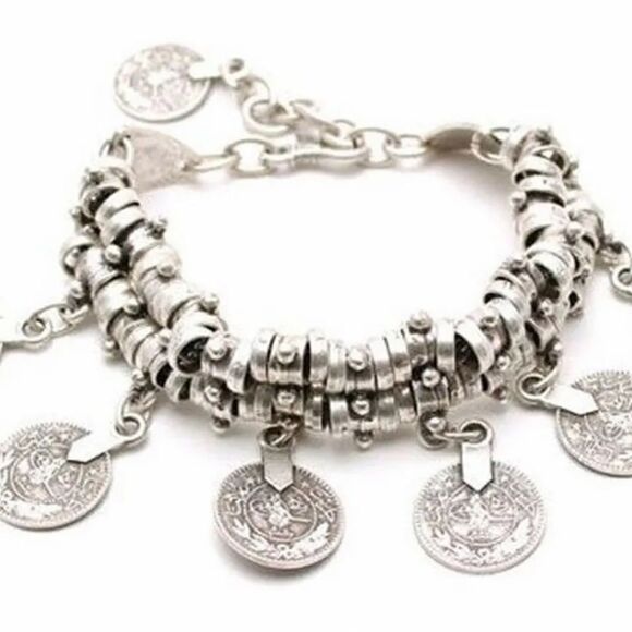 Thick bohemian moon child silver plated  Antalya braceletHave in gold & silver - Picture 3 of 8